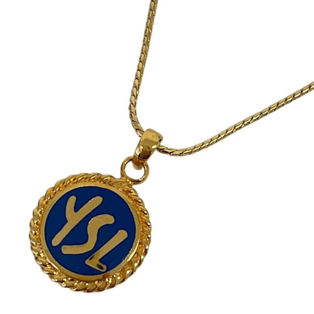 Yves Saint Laurent YSL Logo Pendant Necklace